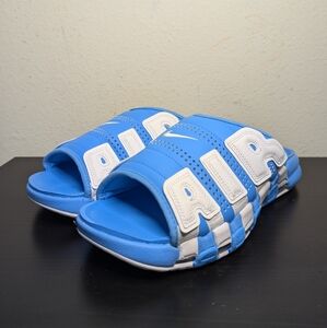 Nike Mens Sizes Air More Uptempo Slides University Blue White UNC Slippers
